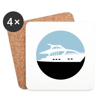 yacht - Dessous de verre (lot de 4) - blanc - Devant