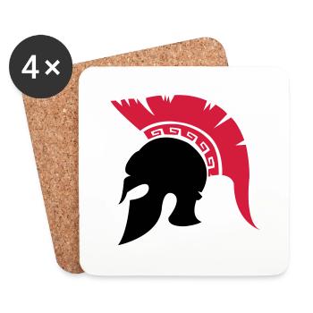 sparta_helm_02 - Dessous de verre (lot de 4) - blanc - Devant
