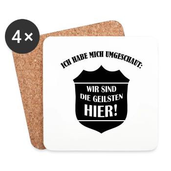 (wir_sind_die_geilsten_hier_01) - Untersetzer (4er-Set) - Weiß - Vorne