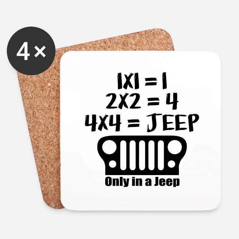 4x4 jeeps - Untersetzer (4er-Set) - Weiß