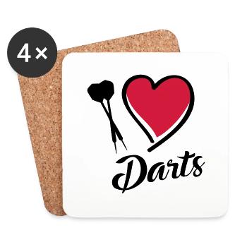 darts i love - Untersetzer (4er-Set) - Weiß - Vorne
