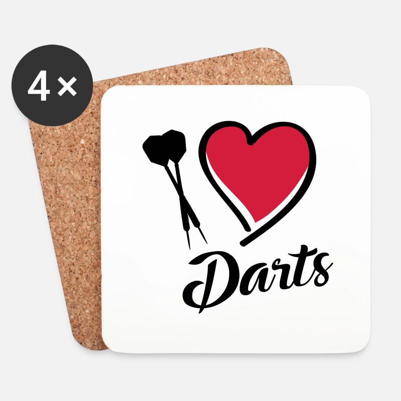 darts i love - Untersetzer (4er-Set) - Weiß
