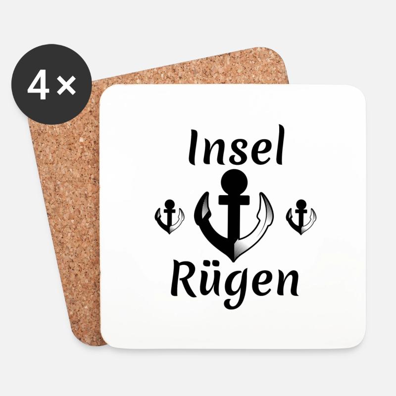insel rügen - Untersetzer (4er-Set) - Weiß