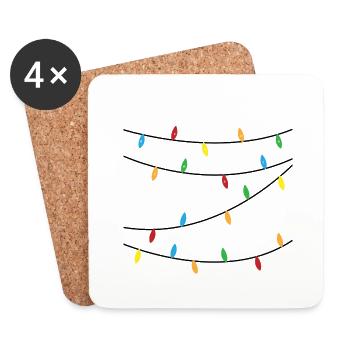 Girlande merry Xmas Geschenk Idee - Untersetzer (4er-Set) - Weiß - Vorne