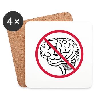 no brain - Coasters (set of 4) - white - Front