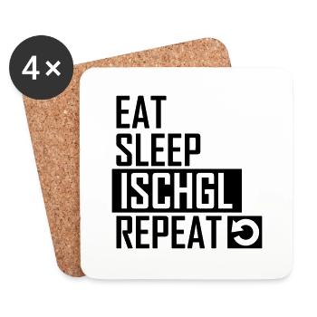 eat sleep ischgl repeat - Untersetzer (4er-Set) - Weiß - Vorne
