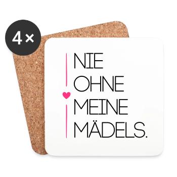 nie ohne meine maedels herz - Untersetzer (4er-Set) - Weiß - Vorne