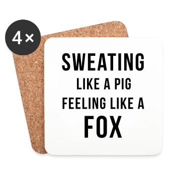 Sweating like a pig - Coasters (set of 4) - white - Front