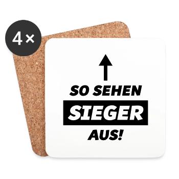 sieger so sehen aus - Untersetzer (4er-Set) - Weiß - Vorne