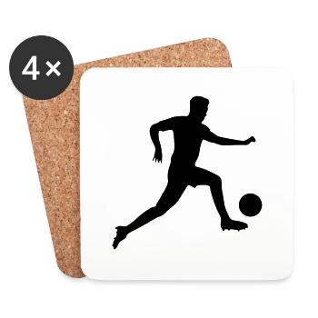 fussballer silhouette - Untersetzer (4er-Set) - Weiß - Vorne