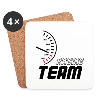 racing_team_01 - Untersetzer (4er-Set) - Weiß - Vorne