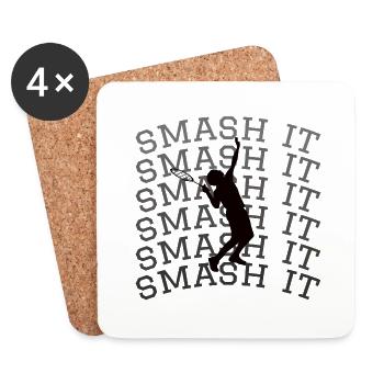 Tennis joueur de tennis tennis sport tennis ball smash - Dessous de verre (lot de 4) - blanc - Devant