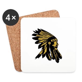 Indianer Kopf Native American - Untersetzer (4er-Set) - Weiß - Vorne