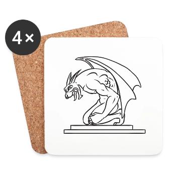 Gargoyles from the side - Coasters (set of 4) - white - Front