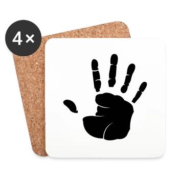 hand_01 - Dessous de verre (lot de 4) - blanc - Devant