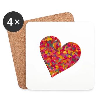 Fuck You Heart - Dessous de verre (lot de 4) - blanc - Devant