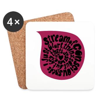 stream of conciousness in a droplet - Coasters (set of 4) - white - Front