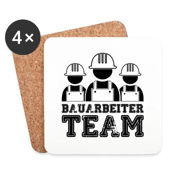 bauarbeiter team 01 - Untersetzer (4er-Set) - Weiß - Vorne