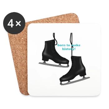 Eiskunstlauf Schlittschuhe - Untersetzer (4er-Set) - Weiß - Vorne