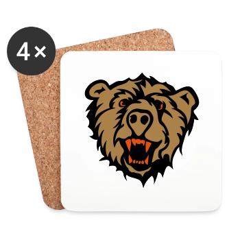 ours - Dessous de verre (lot de 4) - blanc - Devant
