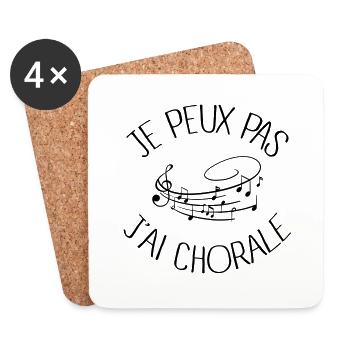 Je peux pas j'ai Chorale - Dessous de verre (lot de 4) - blanc - Devant