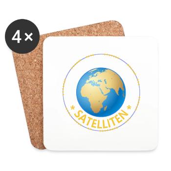 Satelliten, Erde - Untersetzer (4er-Set) - Weiß - Vorne