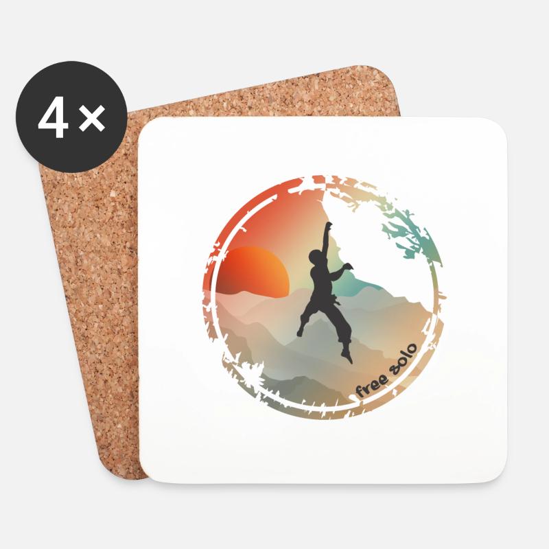 Kletterer free solo - Untersetzer (4er-Set) - Weiß