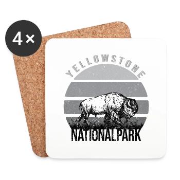 Yellowstone National Park - Coasters (set of 4) - white - Front