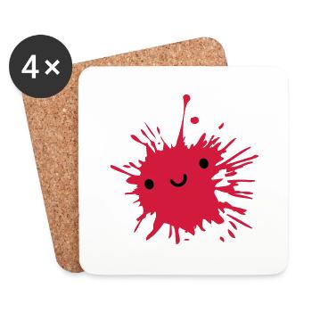 Sweet cute blob - Coasters (set of 4) - white - Front