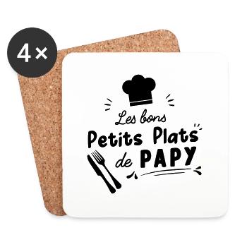 bon petit plat de papy - Dessous de verre (lot de 4) - blanc - Devant