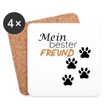 Mein bester Freund - der Hund - Untersetzer (4er-Set) - Weiß - Vorne