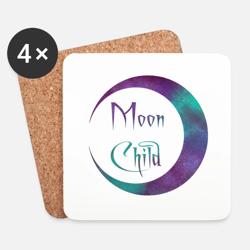 Moonchild - Galaxy Version - Untersetzer (4er-Set) - Weiß