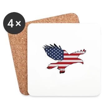 Eagle USA flag - Coasters (set of 4) - white - Front
