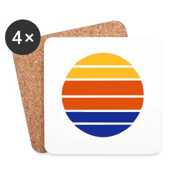 Retro sun as a vintage circular shape - Coasters (set of 4) - white - Front