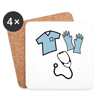 Krankenschwester - Untersetzer (4er-Set) - Weiß - Vorne