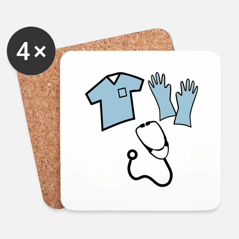 Krankenschwester - Untersetzer (4er-Set) - Weiß