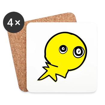 süßer Monstercharakter - Untersetzer (4er-Set) - Weiß - Vorne