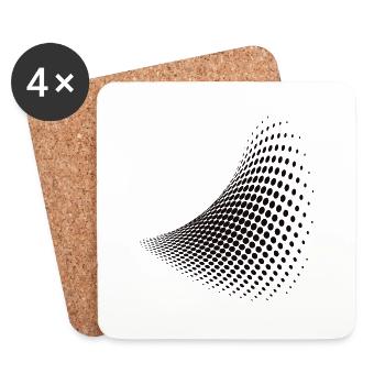 Optical illusion pattern shapes geometry gift - Coasters (set of 4) - white - Front