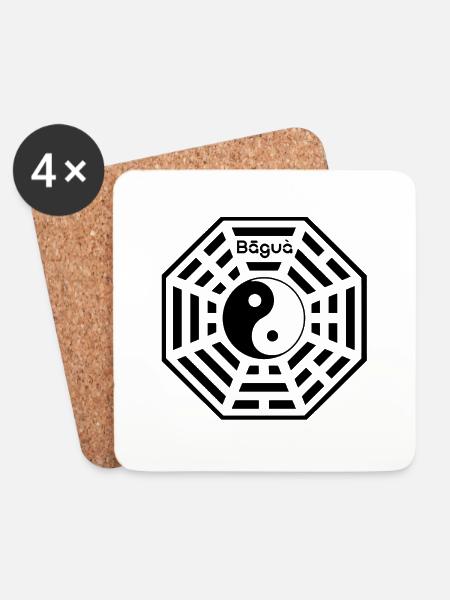 Bagua Taoist - Untersetzer (4er-Set) - Weiß