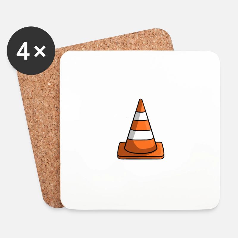Cone Illustration - Coasters (set of 4) - white