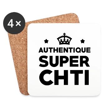 Authentique Super Chti - Dessous de verre (lot de 4) - blanc - Devant
