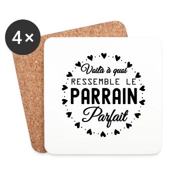 voilà à quoi ressemble le parrain parfait - Dessous de verre (lot de 4) - blanc - Devant