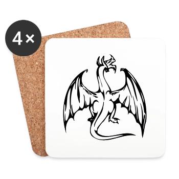 Dragon 002 - Untersetzer (4er-Set) - Weiß - Vorne