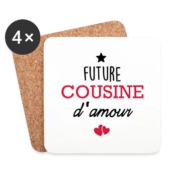 future cousine d'amour - Dessous de verre (lot de 4) - blanc - Devant