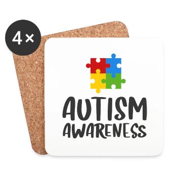 Autism Awareness - Coasters (set of 4) - white - Front