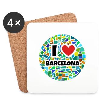 Barcelona - Untersetzer (4er-Set) - Weiß - Vorne