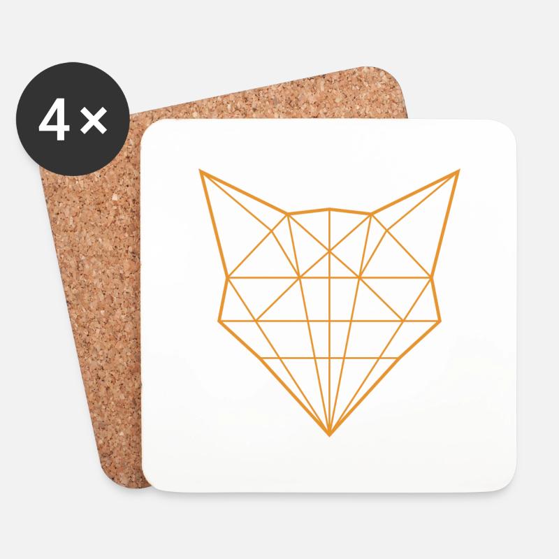Fuchs Outline in orange - Untersetzer (4er-Set) - Weiß