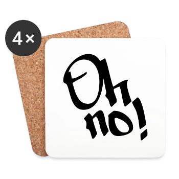 Oh no, Oh no! Graffiti, Designfarbe editierbar - Untersetzer (4er-Set) - Weiß - Vorne