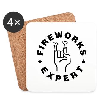 Fireworks Expert Firework Firecracker Pyro - Untersetzer (4er-Set) - Weiß - Vorne