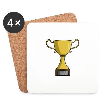 Trophy Illustration - Coasters (set of 4) - white - Front